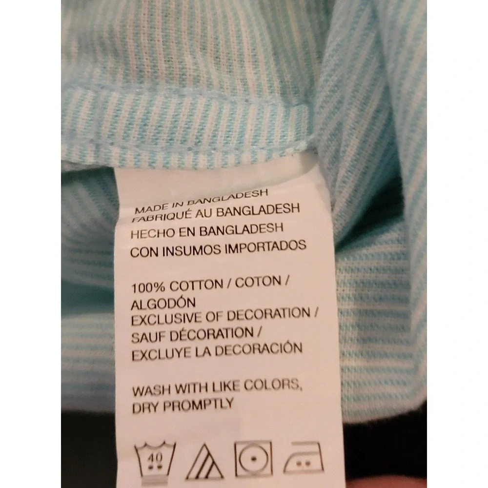 IZOD Saltwater‎ Mens Short Sleeve Button Up Shirt Light Blue Striped Size XXL